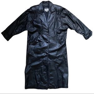 The Leather Warehouse Vintage Leather Trench Coat Sz a Medium